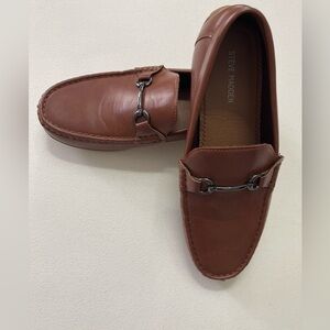 Steve Madden Men's Brown Loafers size 7 cognac brown vegan‎ horsebit work preppy